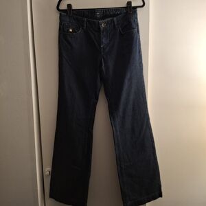 Hugo Boss Women's Dark Blue Denim Flare Wide Leg Jeans